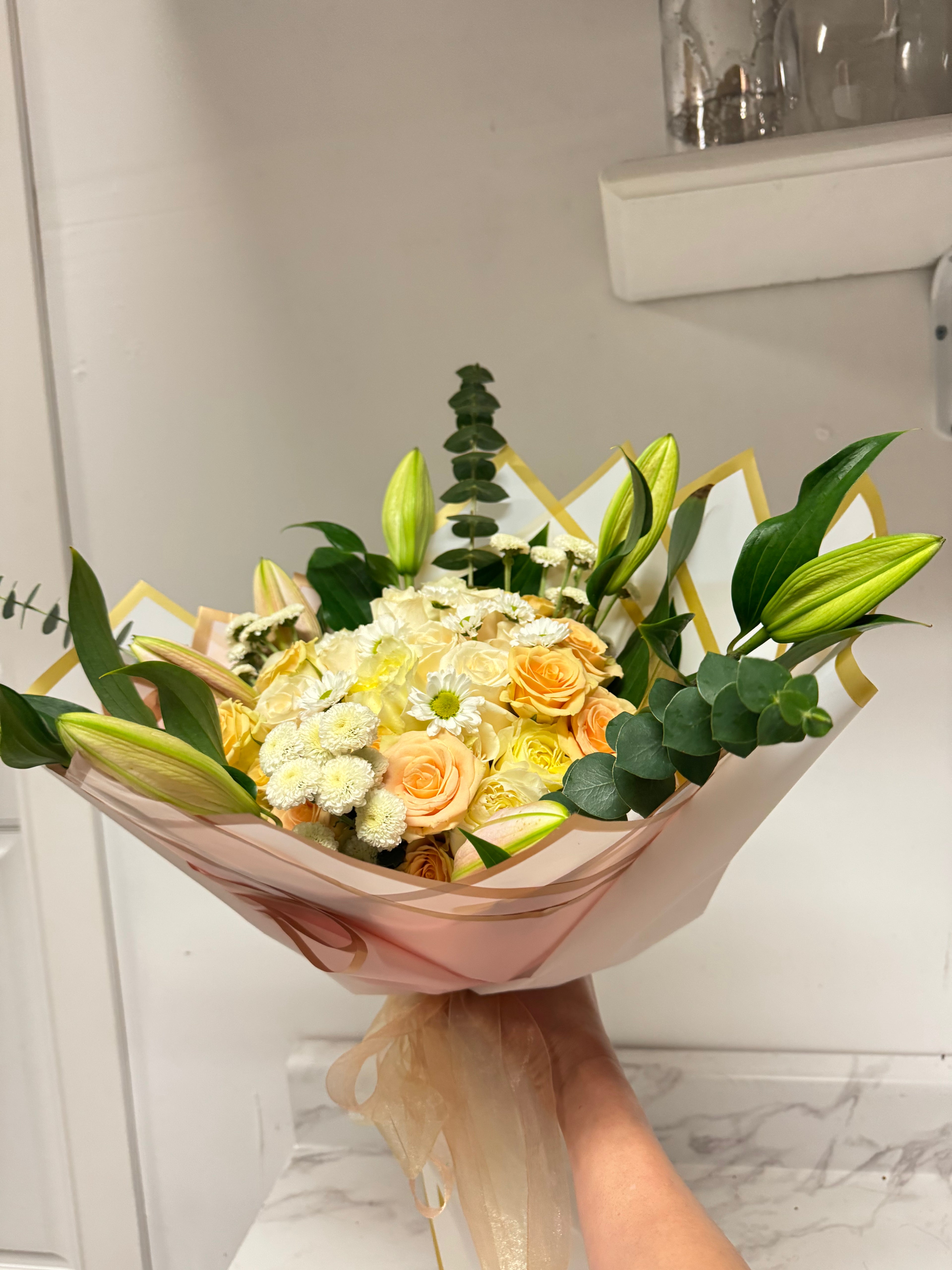 Huge rose heart arrangement